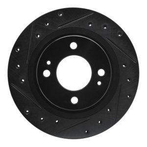 Dodge Attitude Brake Rotor (1) - Front Left - R1 Concepts - Drilled & Slotted - Black - `16-`25